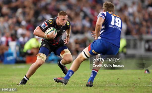 Jean-Luc du Preez of the Cell C Sharks during the Super Rugby match between Cell C Sharks and DHL Stormers at Jonsson Kings Park on April 21, 2018 in...