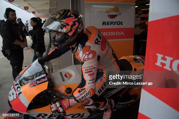 Dani Pedrosa of Spain and Repsol Honda Team starts from box during the qualifying practice during the MotoGp Red Bull U.S. Grand Prix of The Americas...
