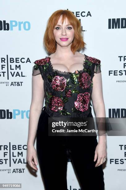 Actor Christina Hendricks attends the 2018 Tribeca Film Festival after party for "Egg" hosted by the IMDbPro App at TAO Downtown on April 21, 2018 in...