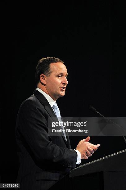 John Key, New Zealand's prime minister, speaks at a Trans-Tasman Business Circle luncheon, in Sydney, Australia, on Friday, Aug. 21, 2009. New...