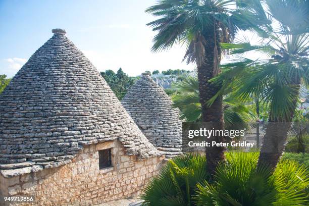 trulli homes in alberobello, bari, italy - conical roof stock pictures, royalty-free photos & images