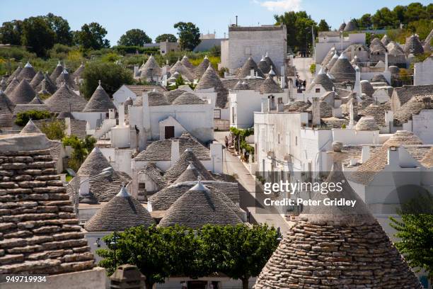 trulli houses in alberobello, italy - conical roof stock pictures, royalty-free photos & images