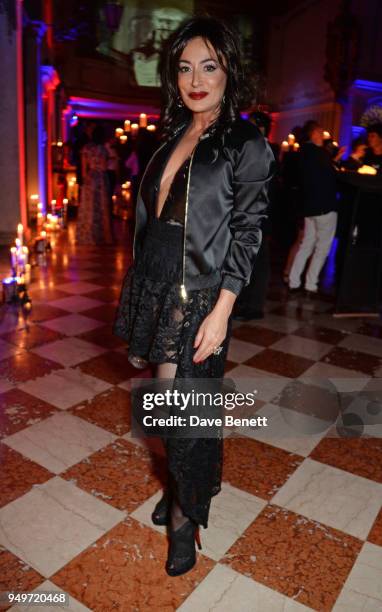 Nancy Dell'Olio attends a party to celebrate Nefer Suvio's birthday hosted by The Count and Countess Francesco & Chiara Dona Dalle Rose at Palazzo...