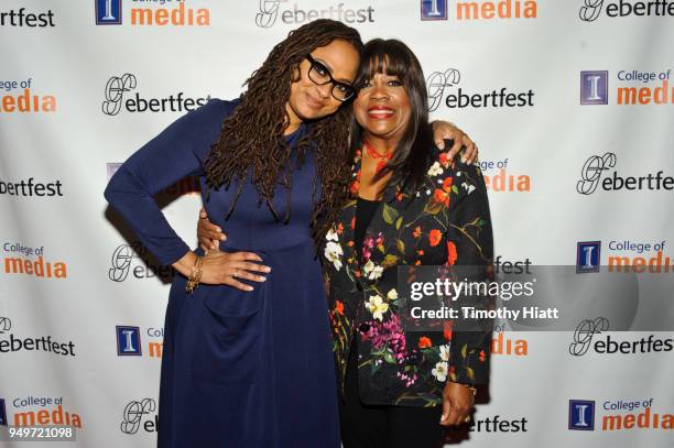 Director Ava DuVernay and Chaz Ebert attend the Roger Ebert Film Festival on Day four at the Virginia Theatre on April 21, 2018 in Champaign,...