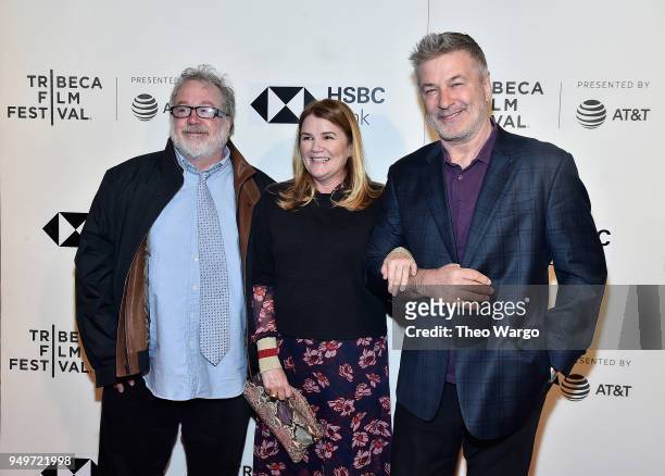 Tom Hulce, Mare Winningham and Alec Baldwin attend "The Seagull" premiere during the 2018 Tribeca Film Festival at BMCC Tribeca PAC on April 21, 2018...