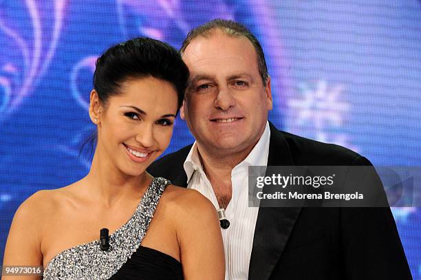 Actress Eugenia Chernyshova and Pascal Vicedomini during Italian tv show "Quelli che il calcio" on December 20, 2009 in Milan, Italy.