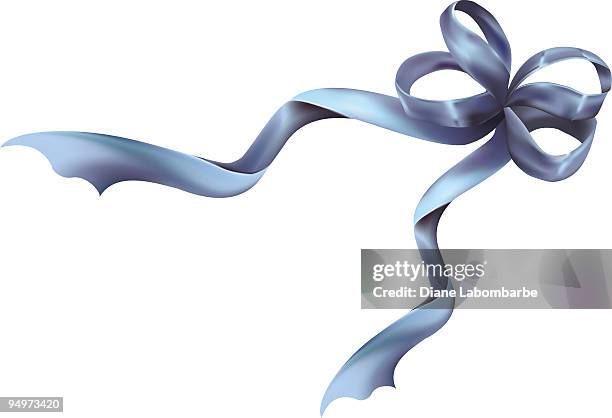 blue bow - gradient mesh - ribbon sewing item stock illustrations