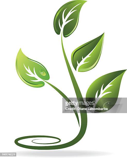 curly isolated green and white recycling leaf clipart icon - curly vector stock illustrations