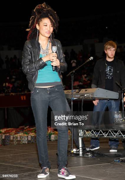 Singer Judith Hill from Michael Jackson's "This Is It" performs at "Christmas In The City" Charity Toy Drive at LA Sports Arena on December 20, 2009...