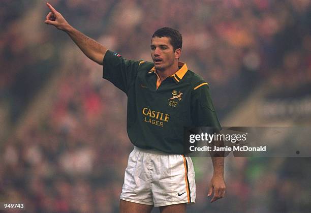 Joost Van Der Westhuizen of South Africa in action during the Rugby Union International Friendly match against England played at Twickenham, in...