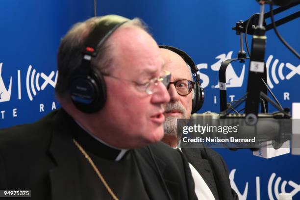 Archbishop Timothy Dolan And Rabbi Harlan J. Wechsler visit the SIRIUS XM Studio on December 20, 2009 in New York City.