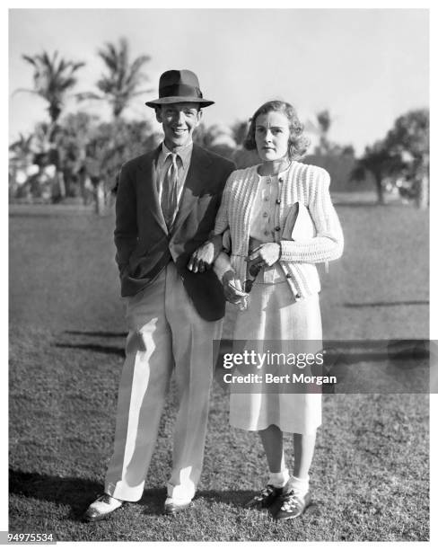 Fred Astaire, famed dancer, singer and actor, seen here with his wife Phyllis (the former Phyllis Potter, at the Amateur-Oro Golf Tournament at the...