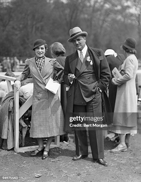 Mr and Mrs John V Bouvier III at a horse show, at the Rockwood Hall Country Club, Sleepy Hollow, Westchester County, New York, c1934. They are the...