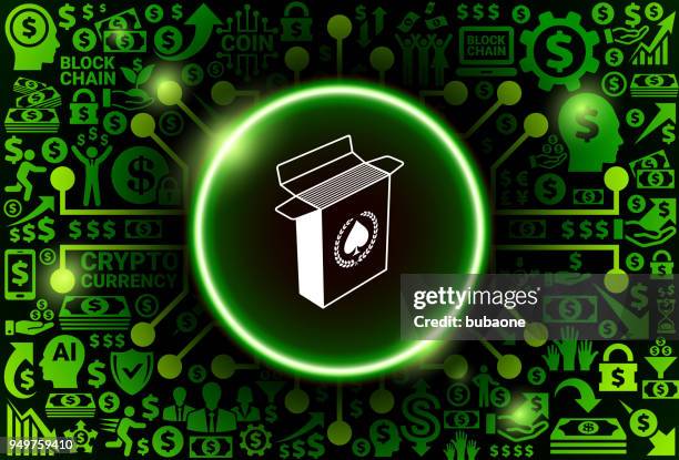 offene spielkarte box symbol auf geld und kryptowährung hintergrund - gambling chip stock-grafiken, -clipart, -cartoons und -symbole