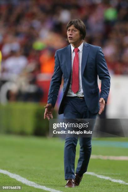 Matias Almeyda, coach of Chivas looks on during the 16th round match between Atlas and Chivas as part of the Torneo Clausura 2018 LIGA MX at Jalisco...