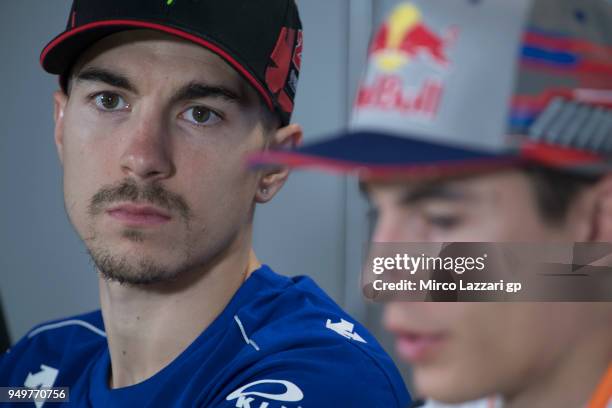 Maverick Vinales of Spain and Movistar Yamaha MotoGP looks on during the press conference during the MotoGp Red Bull U.S. Grand Prix of The Americas...