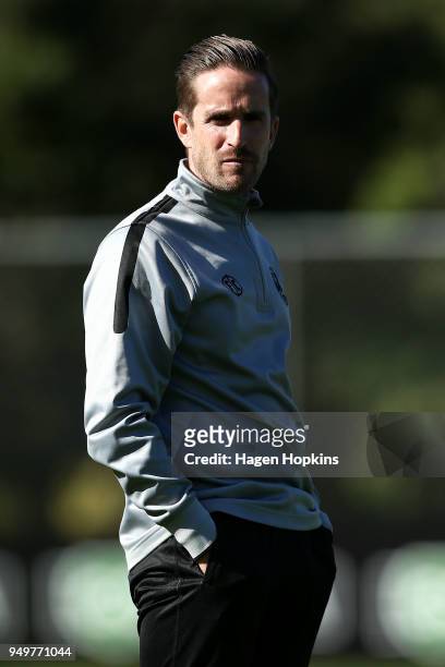 Coach Jose Manuel Figueira of Team Wellington during leg one of the OFC Champions League 2018 Semi-finals series between Team Wellington and Auckland...