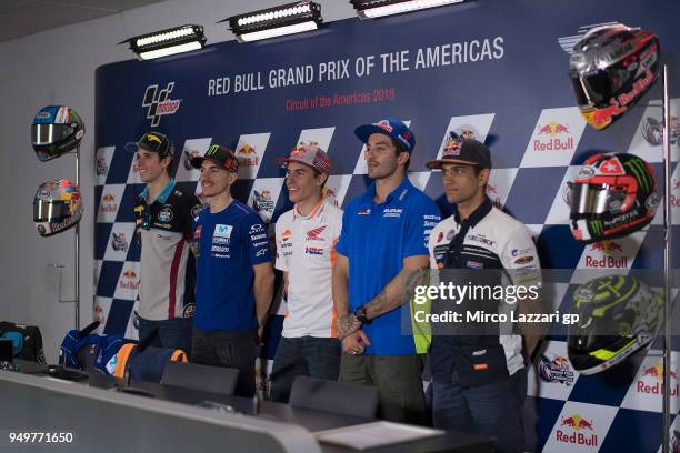 Alex Marquez of Spain and EG 0,0 Marc VDS, Maverick Vinales of Spain and Movistar Yamaha MotoGP, Marc Marquez of Spain and Repsol Honda Team, Andrea...