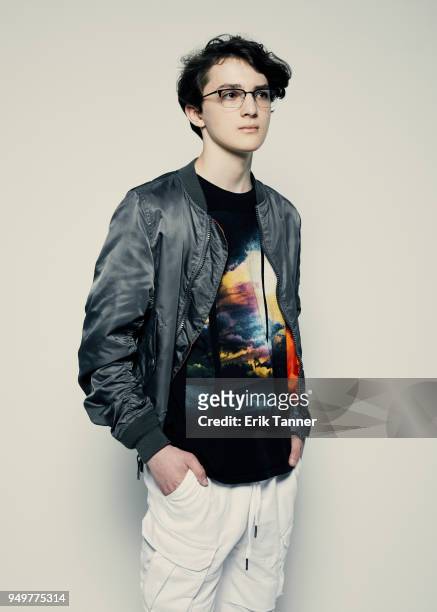 Toby Nichols of the film The Dark poses for a portrait during the 2018 Tribeca Film Festival at Spring Studio on April 21, 2018 in New York City.