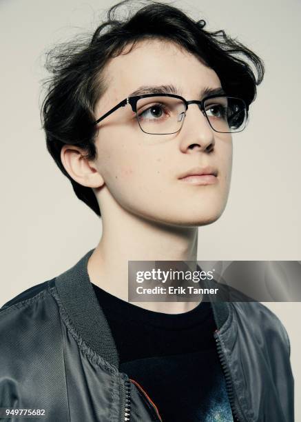 Toby Nichols of the film The Dark poses for a portrait during the 2018 Tribeca Film Festival at Spring Studio on April 21, 2018 in New York City.