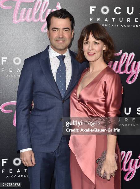 Actors Ron Livingston and Rosemarie DeWitt arrive at the Los Angeles premiere of Focus Features' 'Tully' at Regal LA Live Stadium 14 on April 18,...