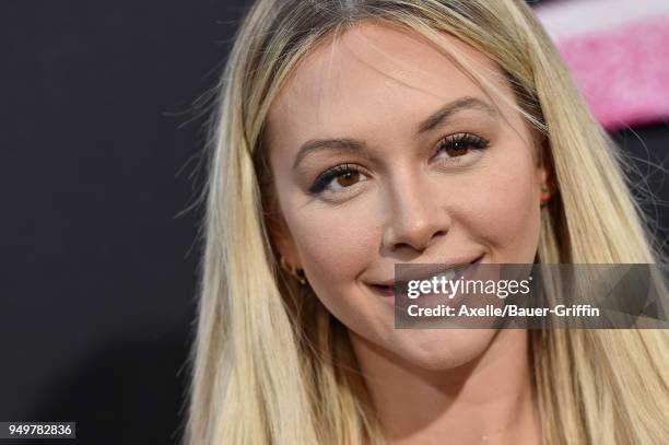 Personality Corinne Olympios arrives at the Los Angeles premiere of Focus Features' 'Tully' at Regal LA Live Stadium 14 on April 18, 2018 in Los...