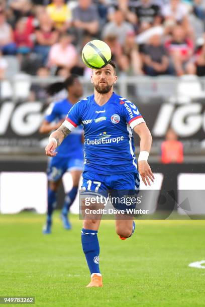 Anthony Goncalves of Strasbourg during the Ligue 1 match between Amiens SC and Strasbourg at Stade de la Licorne on April 21, 2018 in Amiens, .