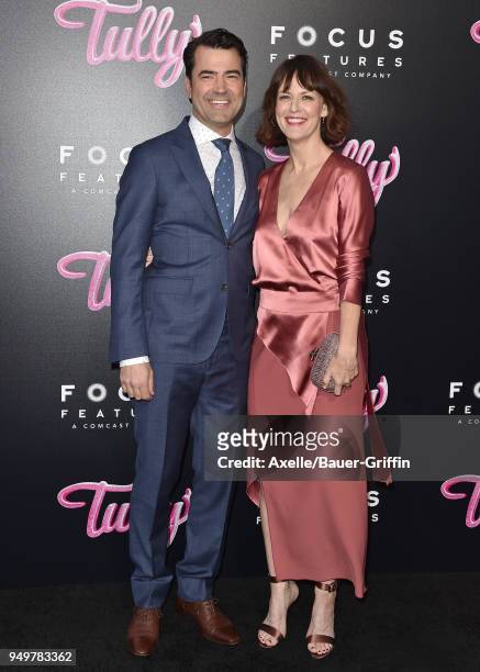 Actors Ron Livingston and Rosemarie DeWitt arrive at the Los Angeles premiere of Focus Features' 'Tully' at Regal LA Live Stadium 14 on April 18,...