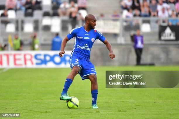 Dimitri Foulquier of Strasbourg during the Ligue 1 match between Amiens SC and Strasbourg at Stade de la Licorne on April 21, 2018 in Amiens, .