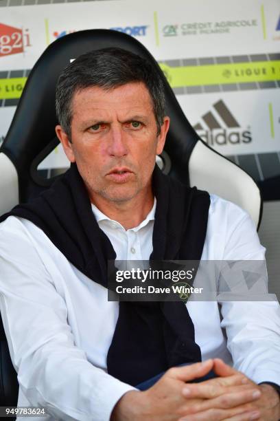 Strasbourg coach Thierry Laurey during the Ligue 1 match between Amiens SC and Strasbourg at Stade de la Licorne on April 21, 2018 in Amiens, .