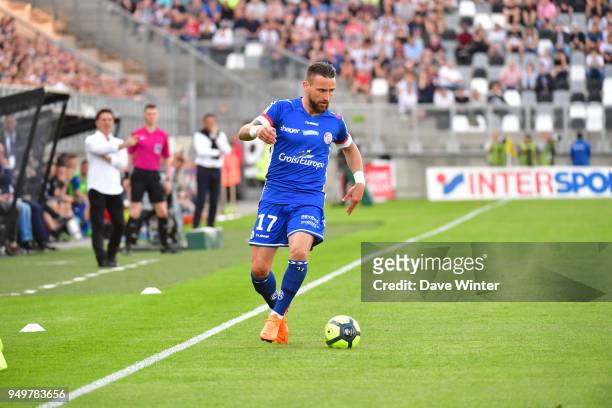 Anthony Goncalves of Strasbourg during the Ligue 1 match between Amiens SC and Strasbourg at Stade de la Licorne on April 21, 2018 in Amiens, .