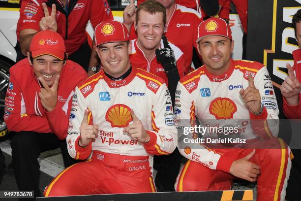 Ludo Lacroix engineering director at Shell V-Power Racing Team, Scott McLaughlin driver of the Shell V-Power Racing Team Ford Falcon FGX and Fabian...