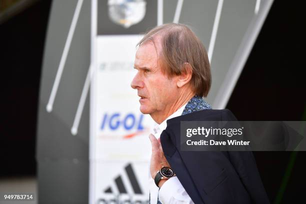 Amiens president Bernard Joannin during the Ligue 1 match between Amiens SC and Strasbourg at Stade de la Licorne on April 21, 2018 in Amiens, .