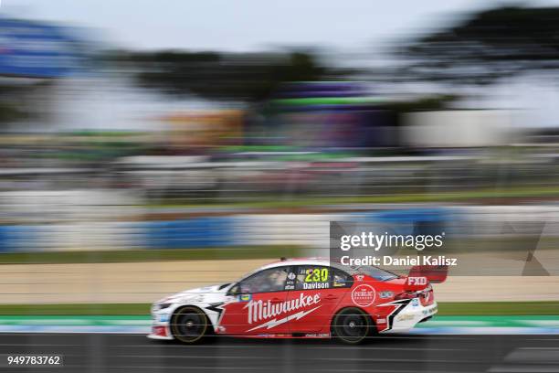 Will Davison drives the Milwaukee Racing Ford Falcon FGX during the Supercars Phillip Island 500 at Phillip Island Grand Prix Circuit on April 22,...
