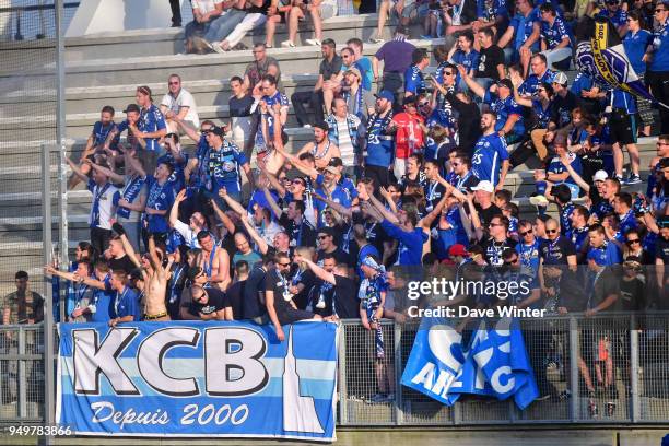 Strasbourg fans during the Ligue 1 match between Amiens SC and Strasbourg at Stade de la Licorne on April 21, 2018 in Amiens, .