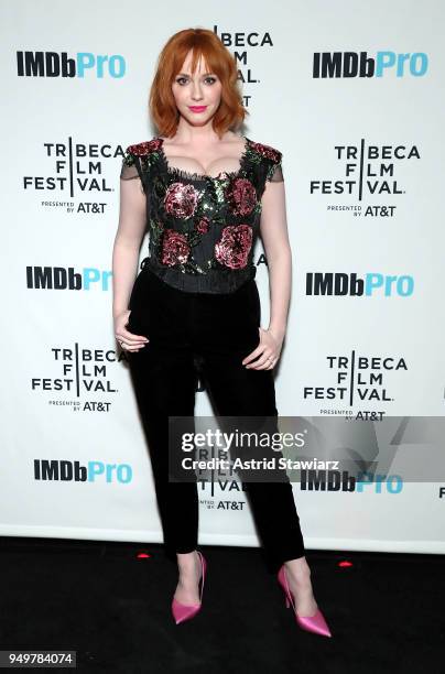 Actress Christina Hendricks attend the 2018 Tribeca Film Festival after party for Egg hosted by the IMDbPro App at TAO Downtown on April 21, 2018 in...