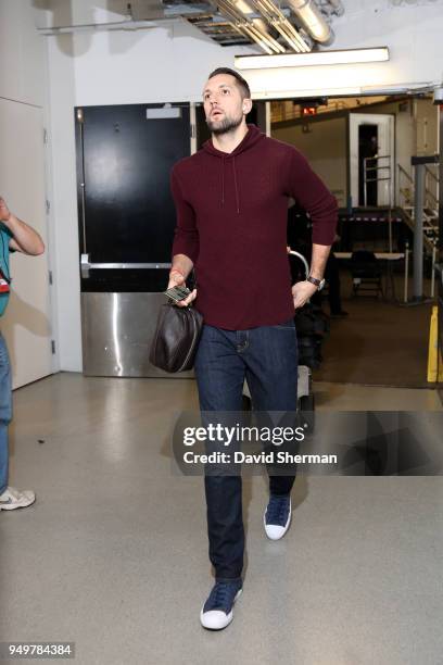 Ryan Anderson of the Houston Rockets arrives to the arena prior to Game Three of Round One of the 2018 NBA Playoffs against the Minnesota...