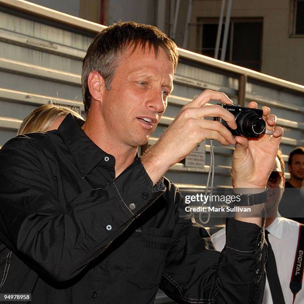 Pro skater Tony Hawk arrives at the Hollywood Life Magazines Young Hollywood Awards on April 27, 2008 at the Avalon in Hollywood, California.