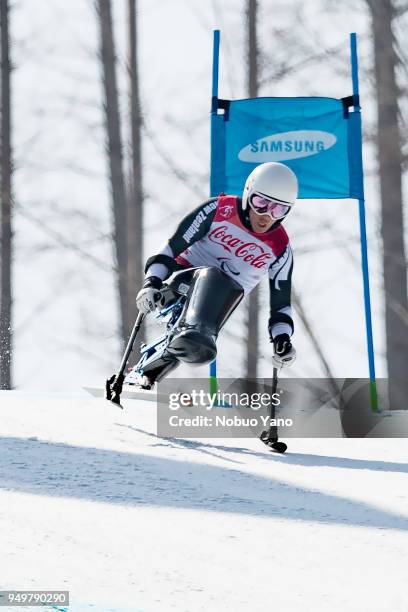 Corey PETERS of NEWZEALAND competes in Alpine Skiing Men's Downhill-Sitting during day 1 of the PyeongChang 2018 Paralympic Games on March 10, 2018...