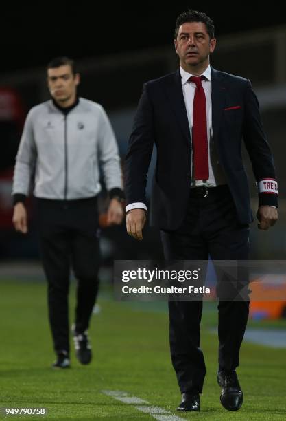 Benfica coach Rui Vitoria from Portugal in action during the Primeira Liga match between GD Estoril Praia and SL Benfica at Estadio Antonio Coimbra...