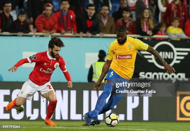 Estoril Praia defender Dankler from Brazil with SL Benfica forward Rafa Silva from Portugal in action during the Primeira Liga match between GD...