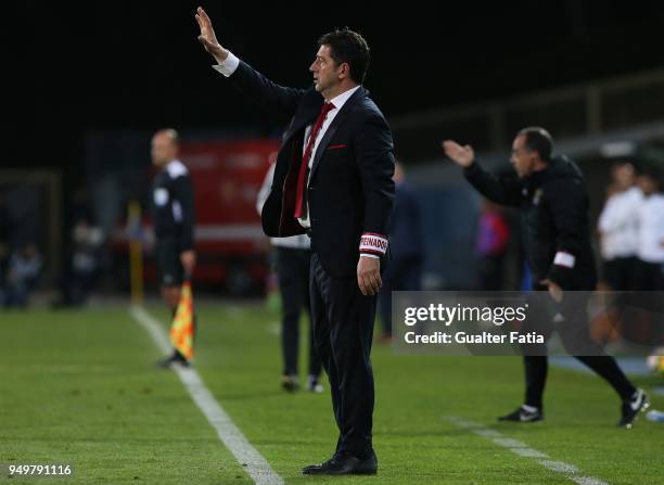 Benfica coach Rui Vitoria from Portugal in action during the Primeira Liga match between GD Estoril Praia and SL Benfica at Estadio Antonio Coimbra...