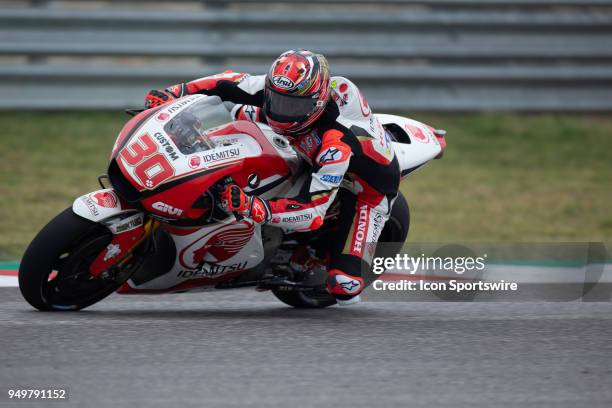 Honda IDEMITSU Takaaki Nakagami in action during qualifying for the Grand Prix of the Americas MotoGP race on April 21, 2018 at Circuit of The...
