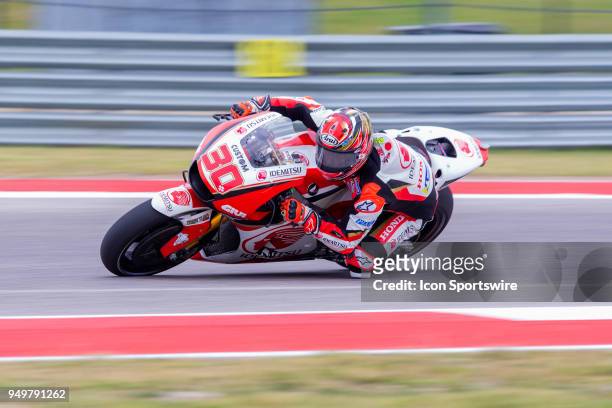Honda IDEMITSU Takaaki Nakagami in action during qualifying for the Grand Prix of the Americas MotoGP race on April 21, 2018 at Circuit of The...