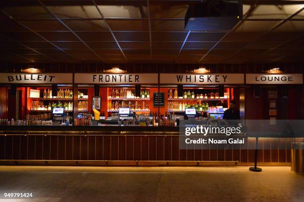 An interior view of the Bulleit Frontier Whiskey Lounge at the official afterparty for the premiere of The Seagull during the 2018 Tribeca Film...