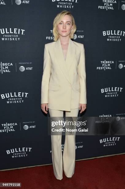 Saoirse Ronan celebrated at the Bulleit Frontier Whiskey official afterparty for the premiere of The Seagull during the 2018 Tribeca Film Festival on...