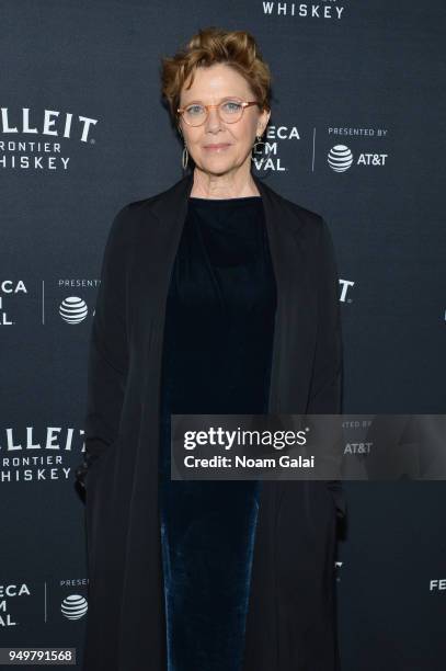 Annette Bening celebrated at the Bulleit Frontier Whiskey official afterparty for the premiere of The Seagull during the 2018 Tribeca Film Festival...