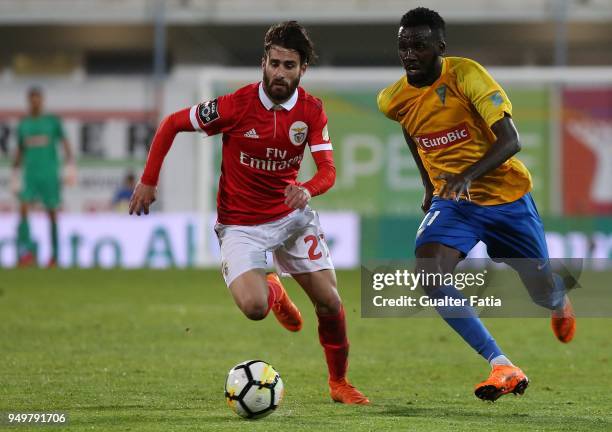 Estoril Praia forward Allano Lima from Brazil with SL Benfica forward Rafa Silva from Portugal in action during the Primeira Liga match between GD...