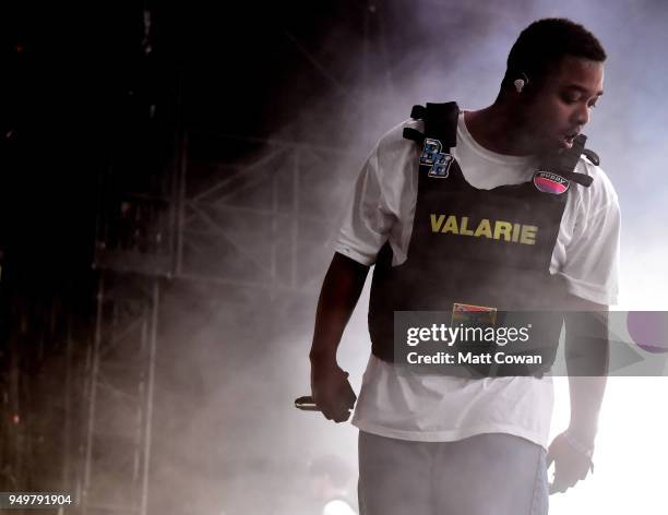 Dom McLennon of Brockhampton performs onstage during the 2018 Coachella Valley Music And Arts Festival at the Empire Polo Field on April 21, 2018 in...