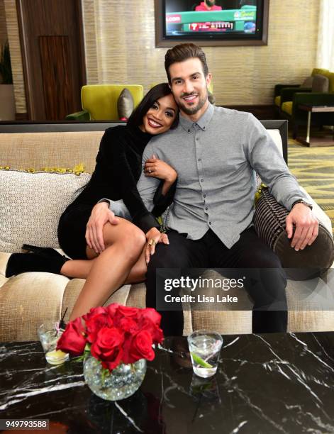 The Bachelorette's Rachel Lindsay celebrates Birthday with fiance Bryan Abasolo at SugarHouse Casino on April 21, 2018 in Philadelphia, Pennsylvania.